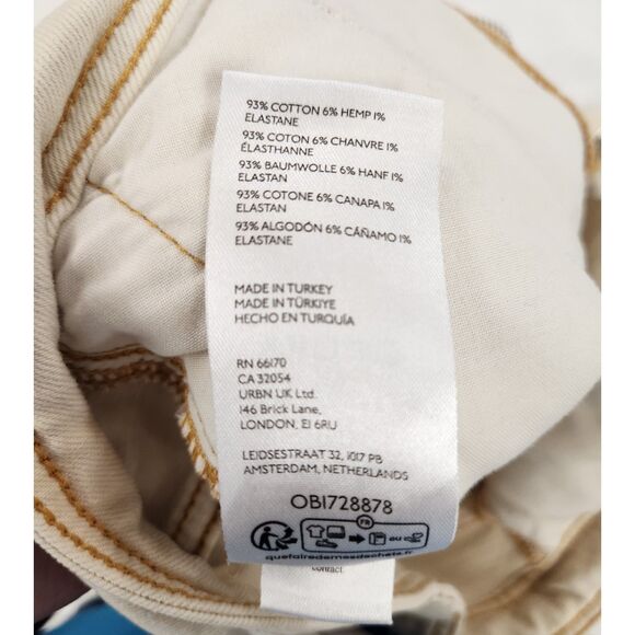 Pilcro Womens Pants Size 27 Cream Cropped Wide Leg High Rise Utility Statement - Picture 7 of 12